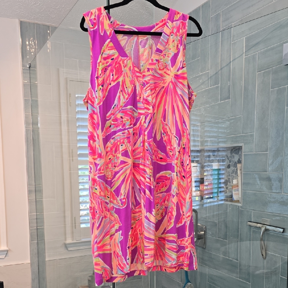 Lilly Pulitzer Pink and Orange Sleeveless Dress